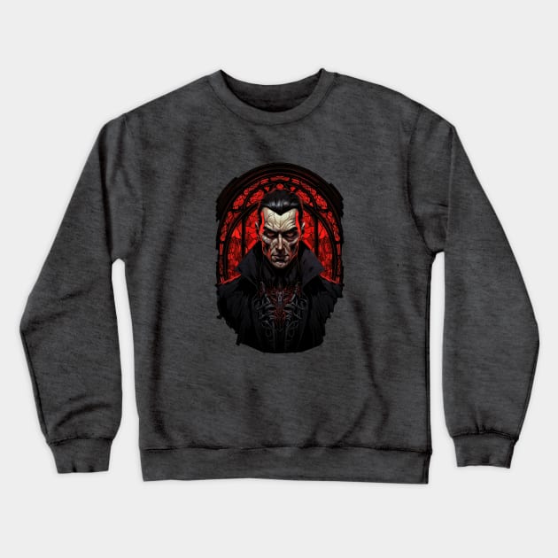 Vampire Awaits Crewneck Sweatshirt by ZombieTeesEtc